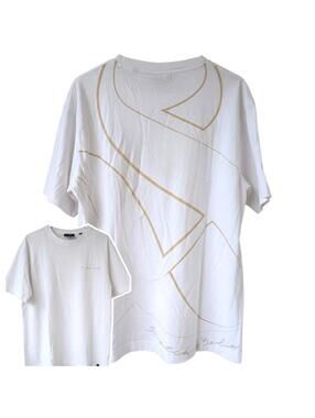 Scotch & Soda Shirt Medium White Amsterdam Graphic Mens T-Shirt 21x27 Streetwear